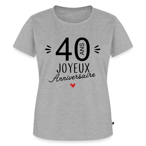 Maquette de T-shirt Premium bio Femme « Anniversaire 40 Ans : La Fête Commence ! » à personnaliser