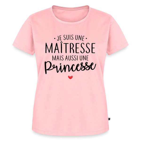 Maquette de T-shirt Premium bio Femme « Maîtresse, Mais Toujours Princesse ! » à personnaliser