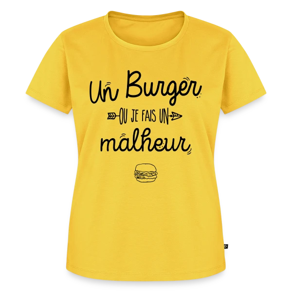 Maquette de T-shirt Premium bio Femme « L'Empereur du Burger » à personnaliser