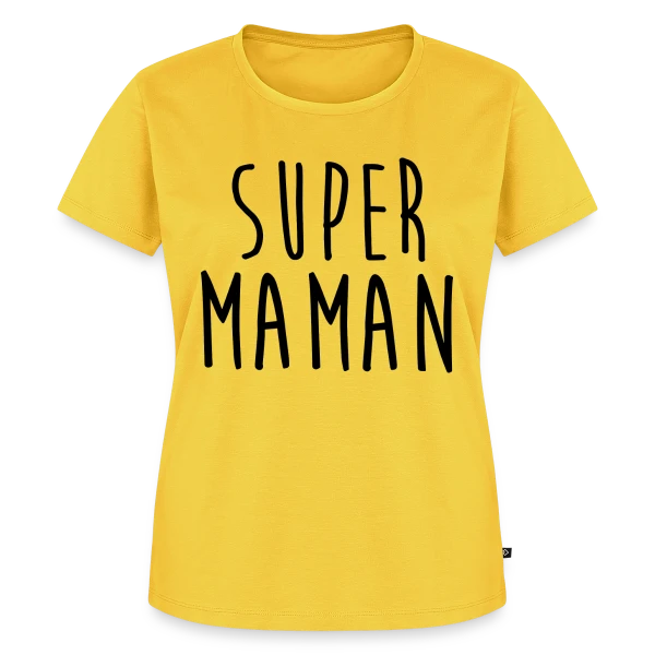 Maquette de T-shirt Premium bio Femme « SUPER MAMAN : T-shirt Hommage à une Héroïne » à personnaliser