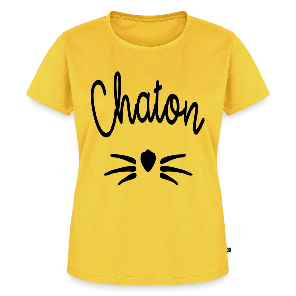 Maquette de T-shirt Premium bio Femme « Chaton Moustaches » à personnaliser