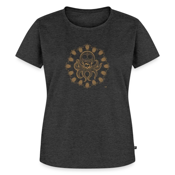 Maquette de T-shirt Premium bio Femme « Crâne Poulpe » à personnaliser