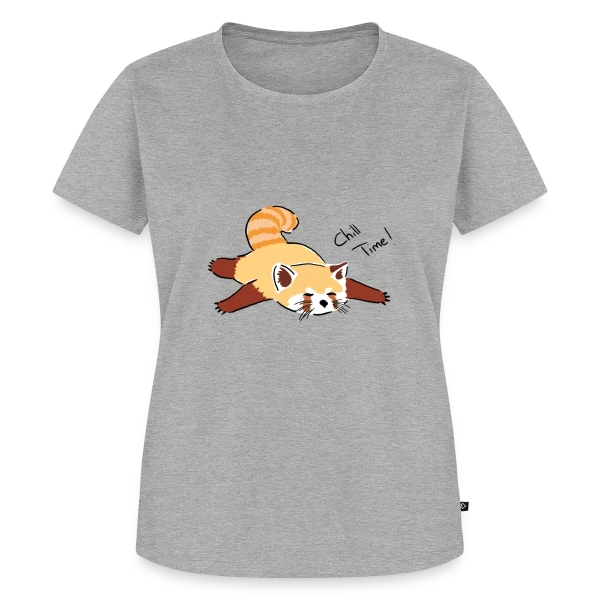Maquette de T-shirt Premium bio Femme « Panda Roux Détente » à personnaliser