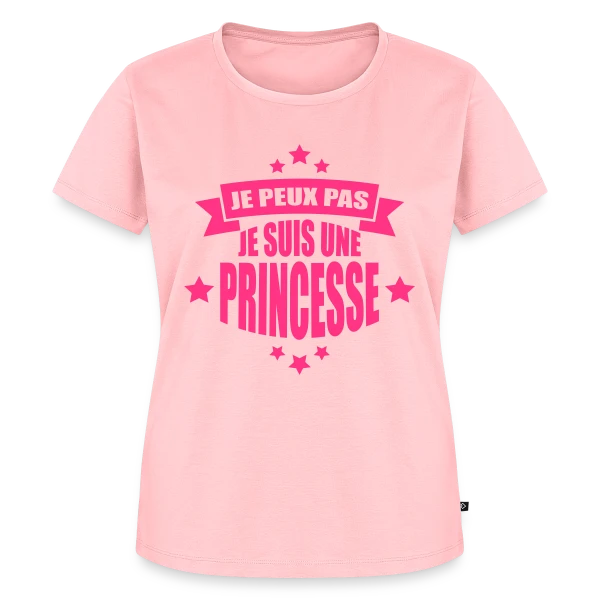 Maquette de T-shirt Premium bio Femme « Désolée, Je Suis Princesse : Humour Royal au Quotidien » à personnaliser