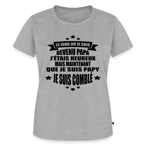 Maquette de T-shirt Premium bio Femme « Papy Comblé : Fierté Grand-Parentale Affichée » à personnaliser