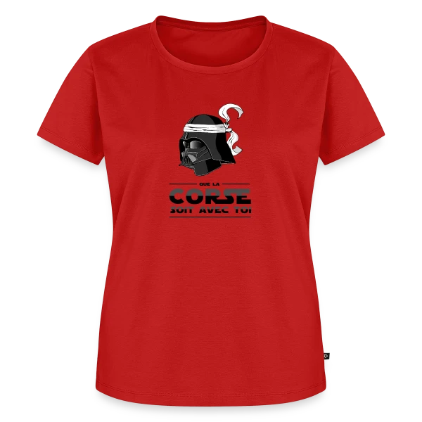 Maquette de T-shirt Premium bio Femme « Dark Vador Corse Humour » à personnaliser