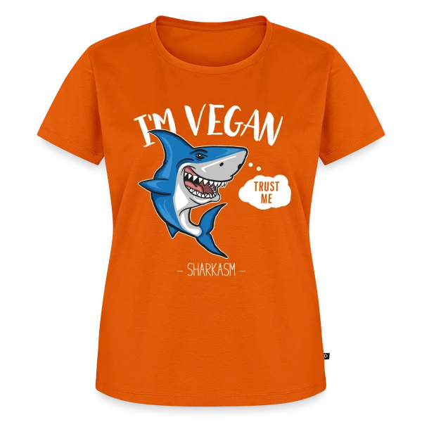 Maquette de T-shirt Premium bio Femme « Requin Végétarien Humour » à personnaliser