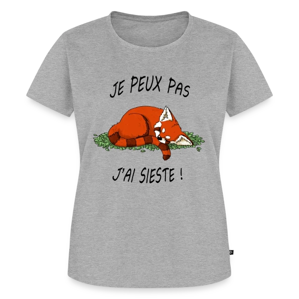 Maquette de T-shirt Premium bio Femme « Panda Roux Sieste » à personnaliser