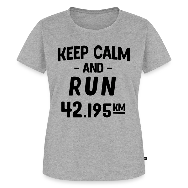 Maquette de T-shirt Premium bio Femme « Keep Calm and Run : Motivation Course à Pied » à personnaliser