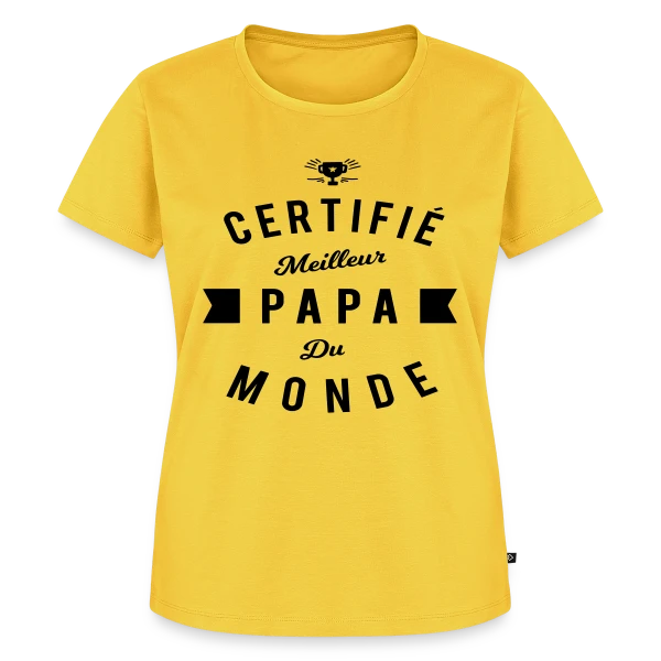 Maquette de T-shirt Premium bio Femme « "Officiellement Meilleur Papa du Monde" » à personnaliser