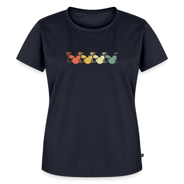 Maquette de T-shirt Premium bio Femme « Batterie Rétro 70s » à personnaliser