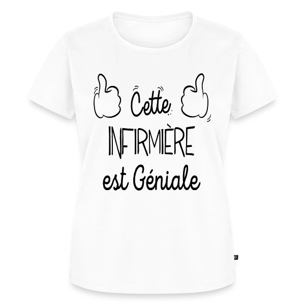 Maquette de T-shirt Premium bio Femme « Infirmière en Or : Le T-shirt des Héroïnes du Quotidien » à personnaliser