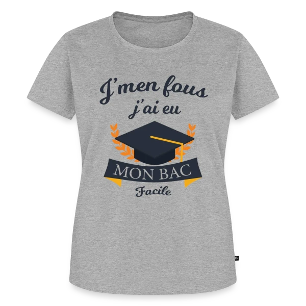 Maquette de T-shirt Premium bio Femme « J'ai Eu Mon Bac Facile - Humour Diplômé » à personnaliser