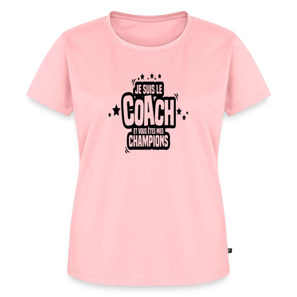Maquette de T-shirt Premium bio Femme « Coach Humoristique : Je Suis Le Coach, Vous Êtes Mes Champions » à personnaliser