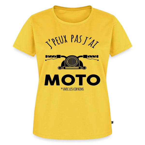 Maquette de T-shirt Premium bio Femme « J'peux pas, j'ai moto ! » à personnaliser