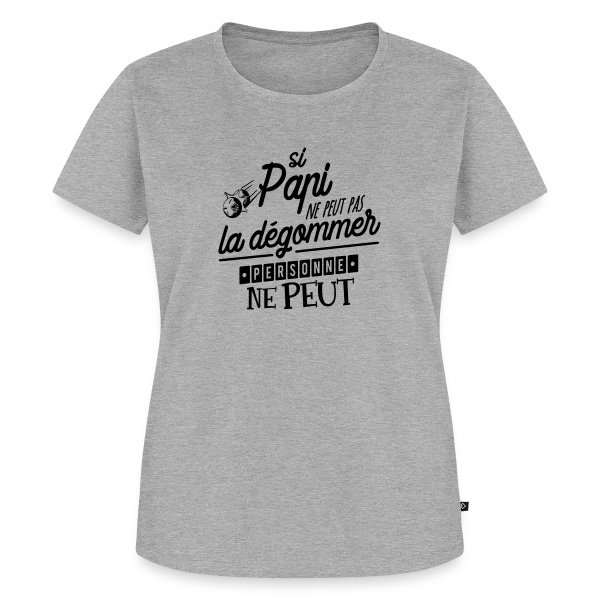 Maquette de T-shirt Premium bio Femme « Papi Champion de Pétanque » à personnaliser