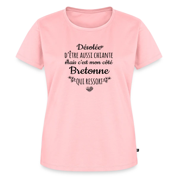 Maquette de T-shirt Premium bio Femme « Mon Côté Bretonne : Fierté et Caractère Bien Trempé » à personnaliser