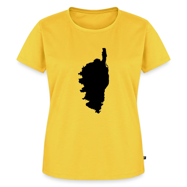 Maquette de T-shirt Premium bio Femme « Silhouette Carte Corse » à personnaliser