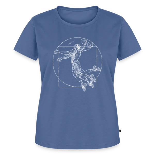Maquette de T-shirt Premium bio Femme « Homme de Vitruve Basketteur : Art & Sport » à personnaliser
