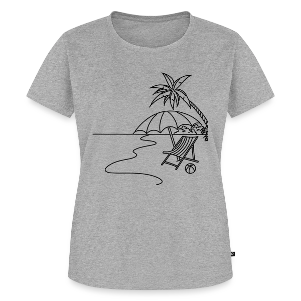 Maquette de T-shirt Premium bio Femme « Scène de Plage Minimaliste » à personnaliser