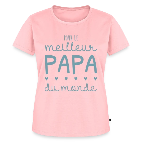 Maquette de T-shirt Premium bio Femme « Pour le Meilleur Papa du Monde - avec Cœurs et Amour » à personnaliser