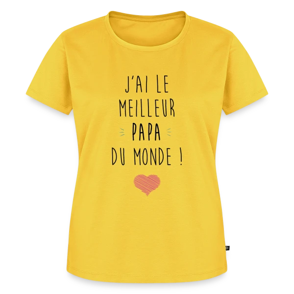 Maquette de T-shirt Premium bio Femme « J'ai le Meilleur Papa du Monde - Déclaration d'Amour » à personnaliser