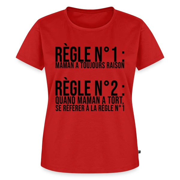 Maquette de T-shirt Premium bio Femme « Maman a Toujours Raison : La Vérité Universelle ! » à personnaliser