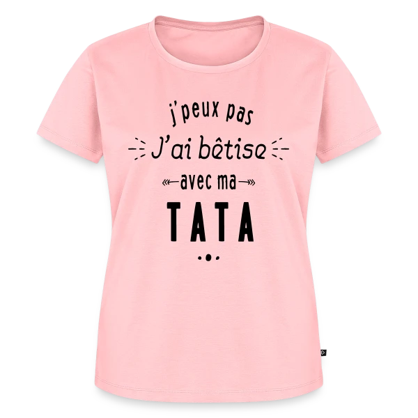 Maquette de T-shirt Premium bio Femme « Bêtises avec ma Tata » à personnaliser