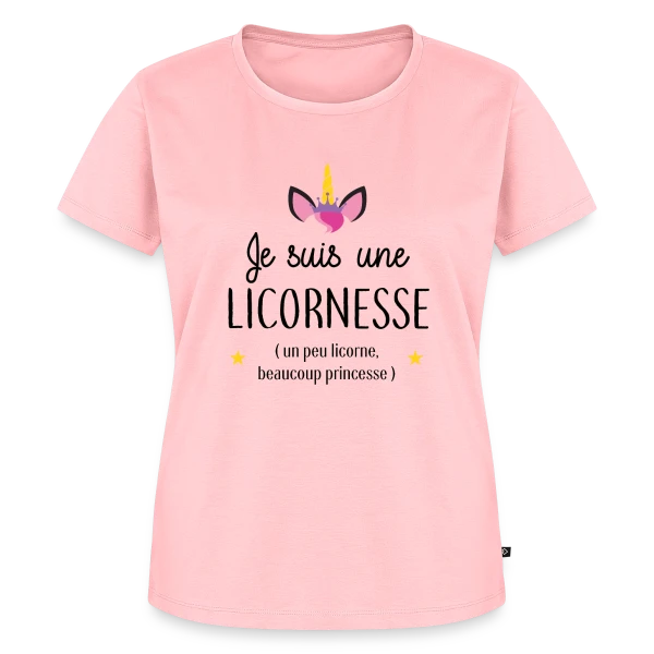 Licornesse : Moitié Licorne, Moitié Princesse sur T-shirt Premium bio Femme