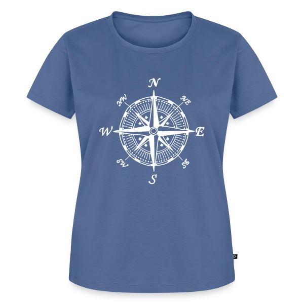 Maquette de T-shirt Premium bio Femme « Boussole Aventure » à personnaliser