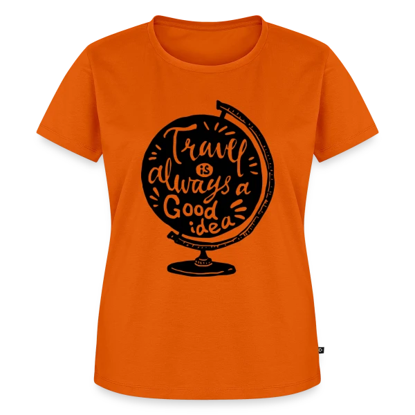 Maquette de T-shirt Premium bio Femme « Le Voyage est Toujours une Bonne Idée » à personnaliser