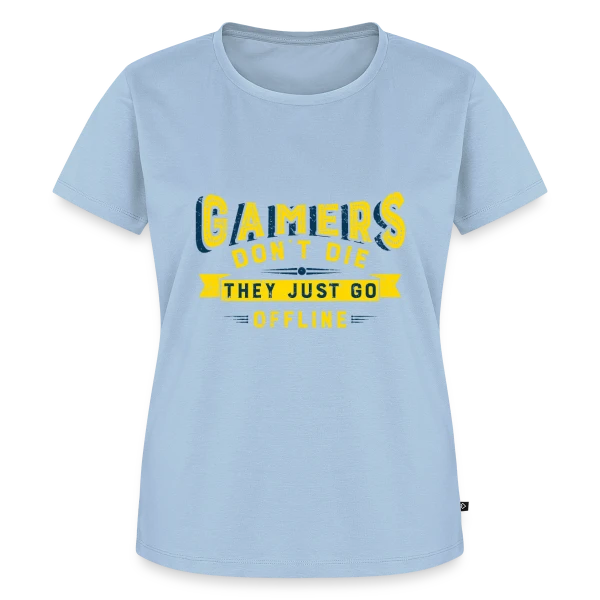 Maquette de T-shirt Premium bio Femme « Humour Gamer Offline » à personnaliser