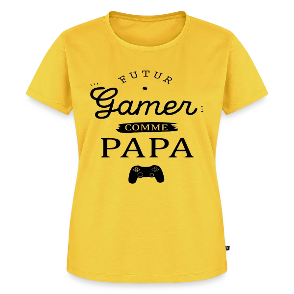 Maquette de T-shirt Premium bio Femme « 'Futur Gamer comme Papa' - Humour Père & Enfant » à personnaliser