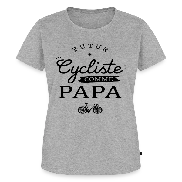 Maquette de T-shirt Premium bio Femme « Futur Cycliste comme Papa : Ma Passion sur Deux Roues » à personnaliser