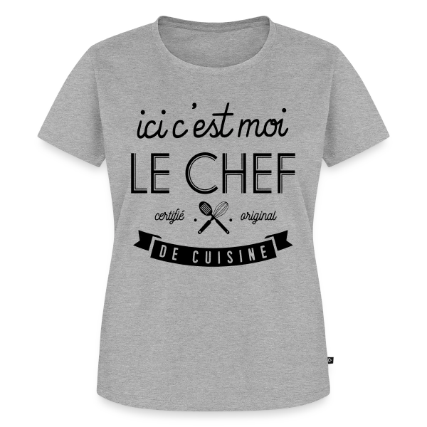 Maquette de T-shirt Premium bio Femme « Ici, C'est Moi le Chef ! » à personnaliser