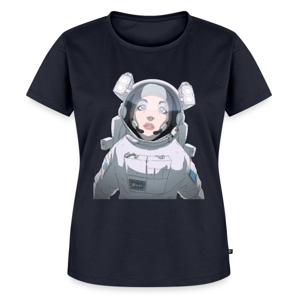 Maquette de T-shirt Premium bio Femme « Astronaute Féminine Espace » à personnaliser