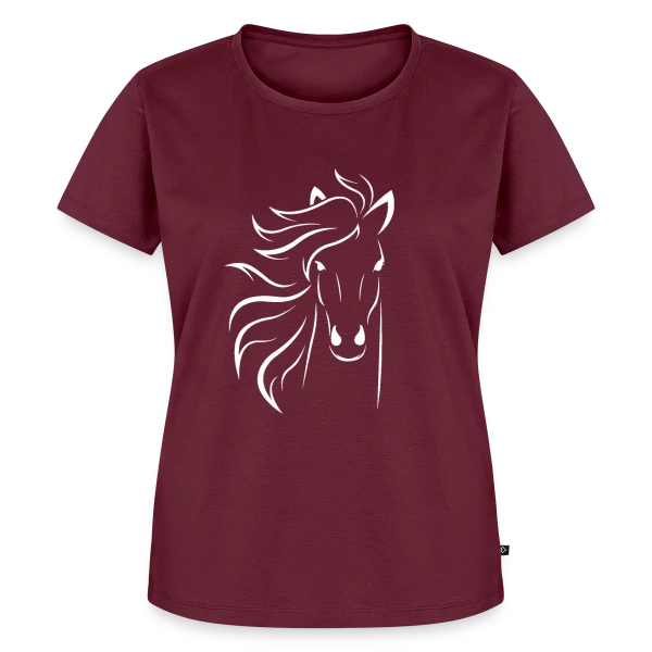 Maquette de T-shirt Premium bio Femme « Silhouette Cheval Élégante » à personnaliser
