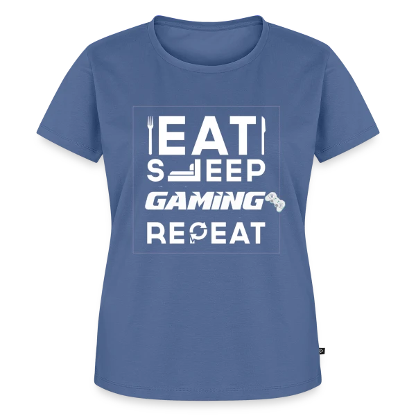 Maquette de T-shirt Premium bio Femme « Esprit Gaming : L'Essentiel du Joueur » à personnaliser
