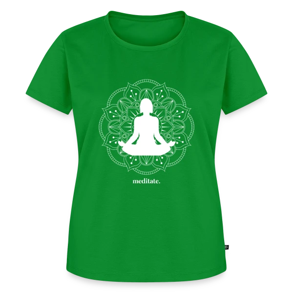 Maquette de T-shirt Premium bio Femme « Yoga: Harmonie Corps & Esprit » à personnaliser