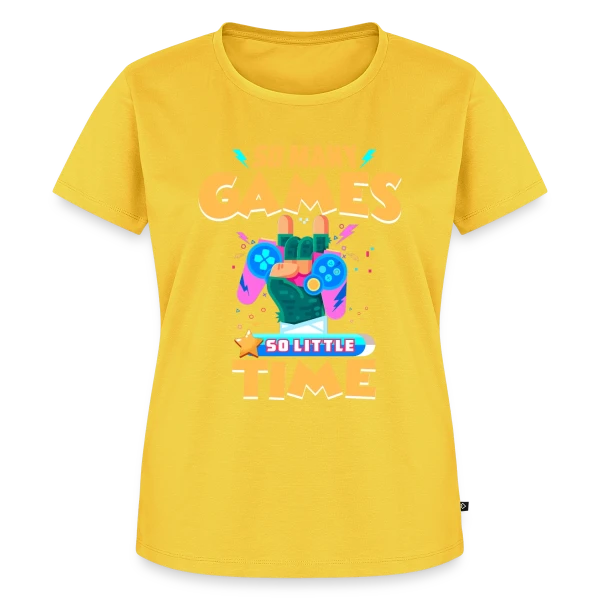 Maquette de T-shirt Premium bio Femme « Style Gaming Rétro » à personnaliser