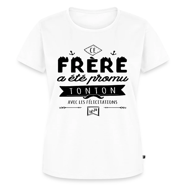 Maquette de T-shirt Premium bio Femme « Bientôt Tonton Génial » à personnaliser