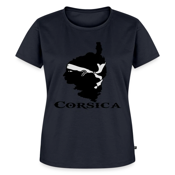 Maquette de T-shirt Premium bio Femme « Carte Corse Tête de Maure » à personnaliser