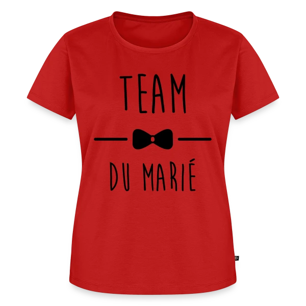Maquette de T-shirt Premium bio Femme « Team du Marié : Pour un EVG au Top ! » à personnaliser