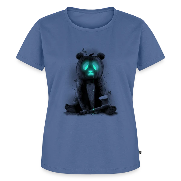 Maquette de T-shirt Premium bio Femme « Pandaloween : Le Panda d'Halloween » à personnaliser