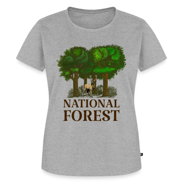 Maquette de T-shirt Premium bio Femme « Emblème Forêt Nationale » à personnaliser