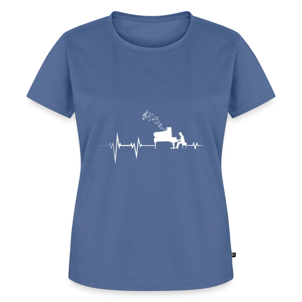 Maquette de T-shirt Premium bio Femme « Piano Évolution : L'Histoire du Clavier en Style » à personnaliser