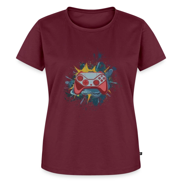 Maquette de T-shirt Premium bio Femme « Fan de Gaming » à personnaliser