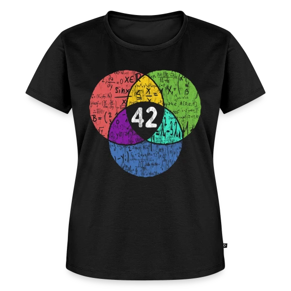 Maquette de T-shirt Premium bio Femme « 42 - La Réponse Ultime Nerd & Science-Fiction » à personnaliser