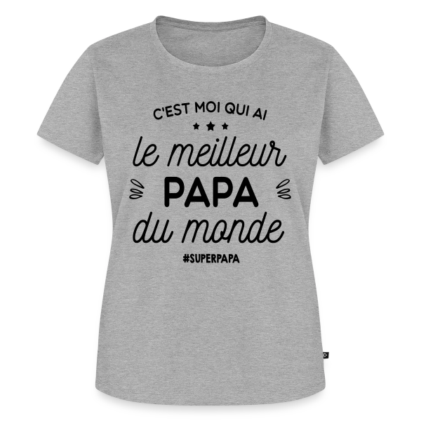 Maquette de T-shirt Premium bio Femme « Le Meilleur Papa du Monde » à personnaliser
