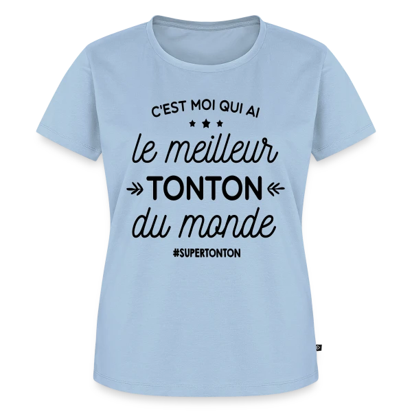 Maquette de T-shirt Premium bio Femme « Le Meilleur Tonton du Monde » à personnaliser